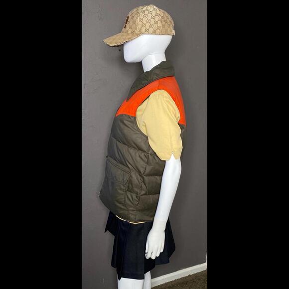 1970's Dagger Collar Down Puffer Vest from Swan Brown + Orange size M/L - Picture 3 of 10